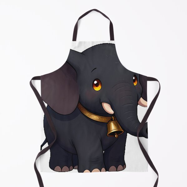 Item preview, Gothic Black Elephant with Brass Bell Collar designed and sold by IllumeInk.