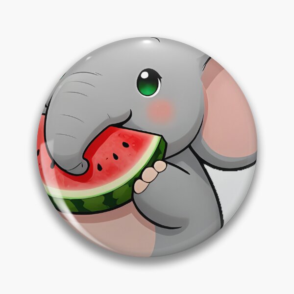 Item preview, Cute Elephant with Watermelon Slice designed and sold by pumsquare.
