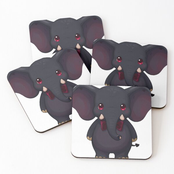 Item preview, Gothic Black Elephant with Crimson Bow Tie designed and sold by IllumeInk.