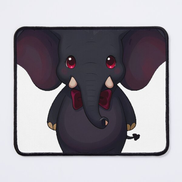 Item preview, Gothic Black Elephant with Crimson Bow Tie designed and sold by IllumeInk.