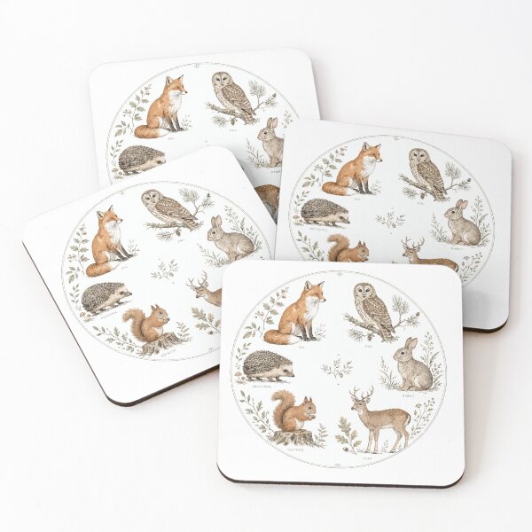 Item preview, Woodland Animals Field Guide - Forest Wildlife Illustration Plate designed and sold by medicalkinoko.