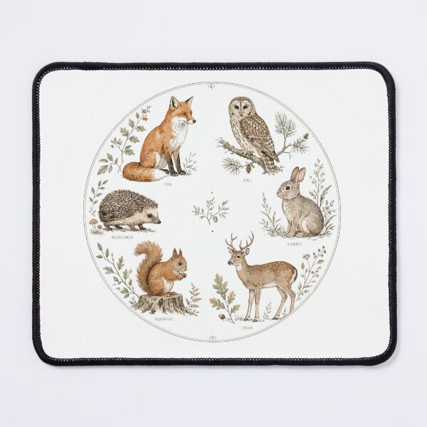 Item preview, Woodland Animals Field Guide - Forest Wildlife Illustration Plate designed and sold by medicalkinoko.