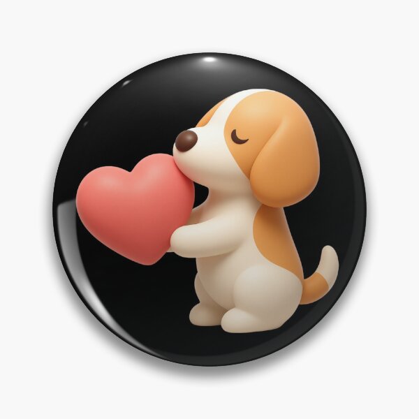 Item preview, Cute 3D Puppy Holding a Big Red Heart designed and sold by SmallDart Creations.