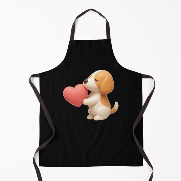 Item preview, Cute 3D Puppy Holding a Big Red Heart designed and sold by SmallDart Creations.