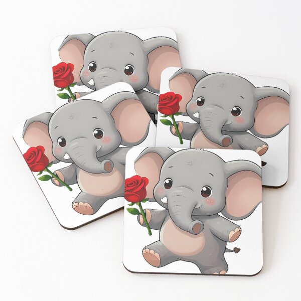 Item preview, Cute Elephant with a Red Rose designed and sold by pumsquare.