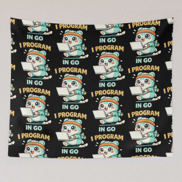Item preview, I Program in Go - Cute Programmer Coding on the Go designed and sold by TeeTimeTreasure.