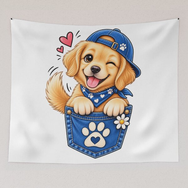 Item preview, Cute Puppy Pocket Dog Lover T-Shirt | Adorable Paw Print Puppy Gift designed and sold by Rohinirohi029.
