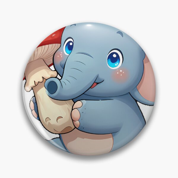 Item preview, Cute Elephant with a Red Mushroom designed and sold by pumsquare.
