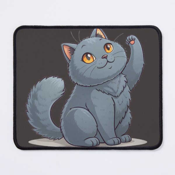 Item preview, Cute Kawaii Chartreux Cat with Golden Eyes designed and sold by Mousy17.