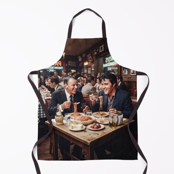 Item preview, Frank Sinatra And Elvis Presley Eating Spaghetti And Meat Balls designed and sold by Home Decor Art.