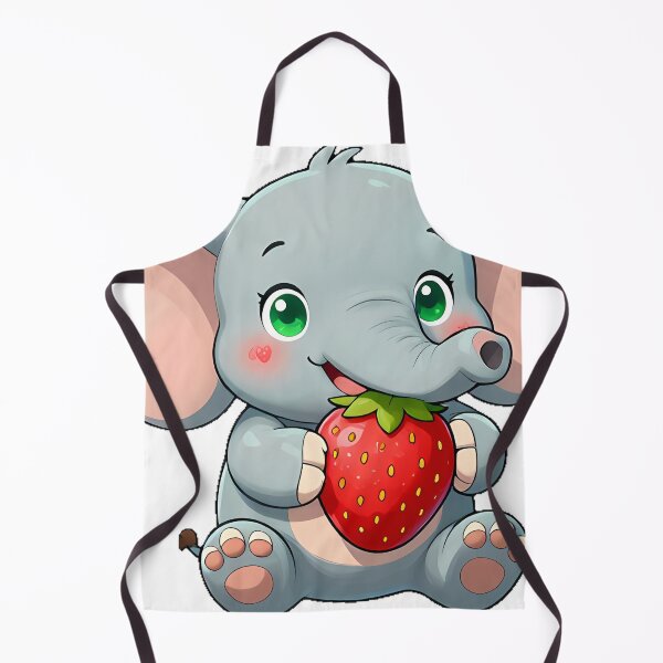 Item preview, Cute Elephant with a Giant Strawberry designed and sold by pumsquare.
