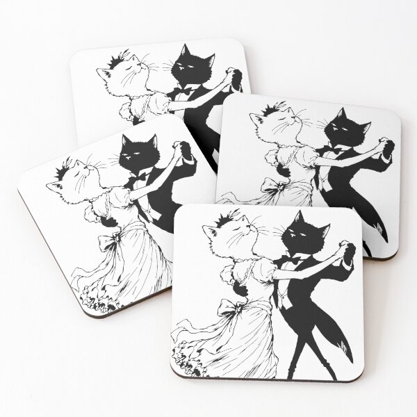Item preview, Dancing Cats - Elegant Ballroom Cat Duo Illustration designed and sold by medicalkinoko.