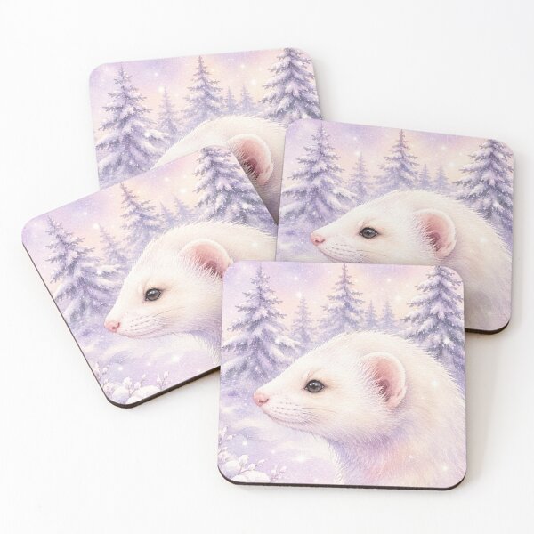 Item preview, White Christmas ferret designed and sold by BritishDelights.
