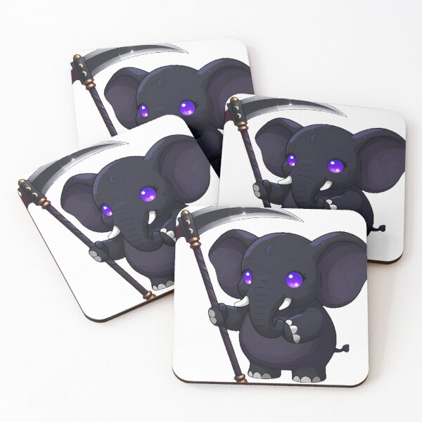 Item preview, Gothic Black Elephant with Silver Scythe designed and sold by IllumeInk.