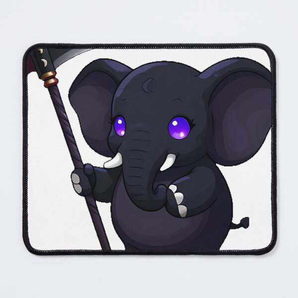 Item preview, Gothic Black Elephant with Silver Scythe designed and sold by IllumeInk.
