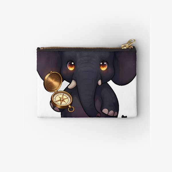 Item preview, Gothic Black Elephant with Brass Compass designed and sold by IllumeInk.