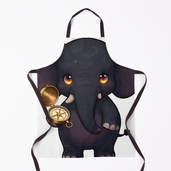 Item preview, Gothic Black Elephant with Brass Compass designed and sold by IllumeInk.