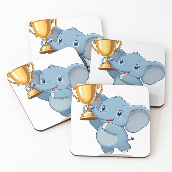 Item preview, Cute Elephant with Golden Trophy designed and sold by pumsquare.