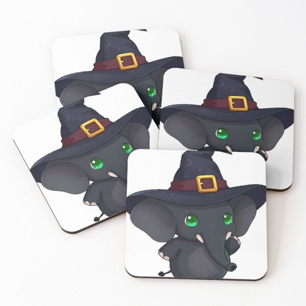 Item preview, Gothic Black Elephant with Witching Hat designed and sold by IllumeInk.