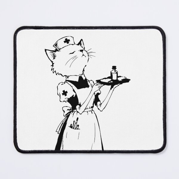 Item preview, Nurse Cat Line Art - Classic Sketch Style Cat Illustration designed and sold by medicalkinoko.