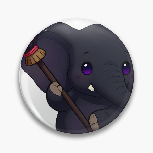 Item preview, Gothic Black Elephant with Witch's Broomstick designed and sold by IllumeInk.