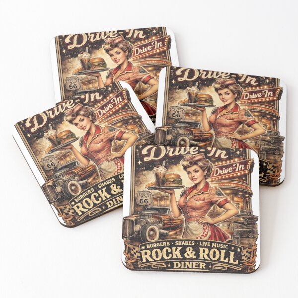 Item preview, Normandy Road Heritage Drive In Rock And Roll Diner Pinup designed and sold by Normandy Road Heritage™ - Vintage Garage Art.