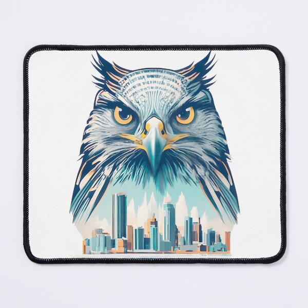 Item preview, Majestic Hawk Over City Skyline Art ⭐⭐⭐⭐⭐ designed and sold by Wings2021.