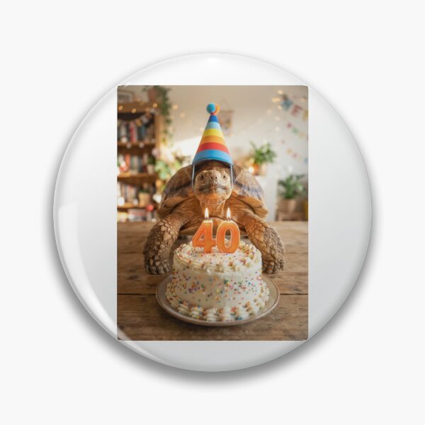 Item preview, Turtle 40th birthday cute adorable cake party baby kawaii designed and sold by CheeseBlueprint.