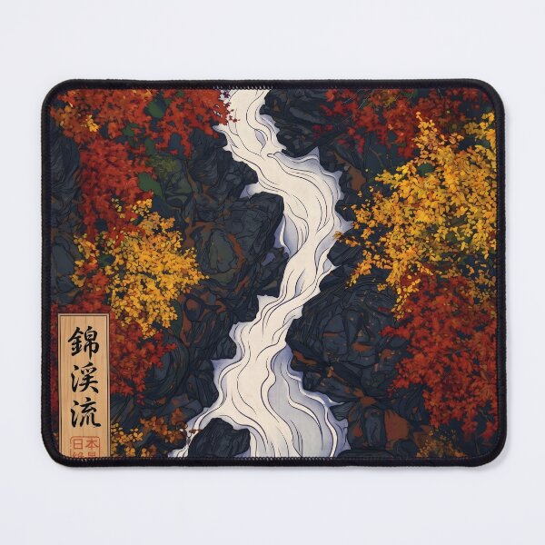 Item preview, Ukiyo-e Autumn Mountain Stream Landscape designed and sold by conohitoAI-ArtGallery.