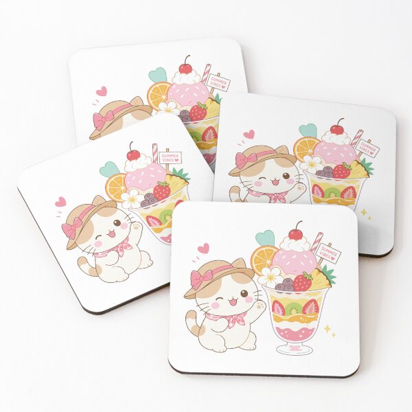 Item preview, Cat Parfait - Cute Cat with Sundae Dessert Illustration designed and sold by medicalkinoko.