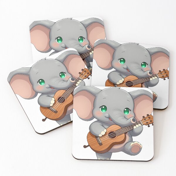 Item preview, Cute Elephant Playing Ukulele designed and sold by pumsquare.
