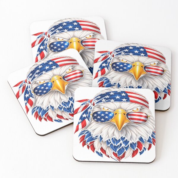 Item preview, Patriotic Bald Eagle with USA Flag Sunglasses – American Pride Sticker designed and sold by ghatwalsachin.
