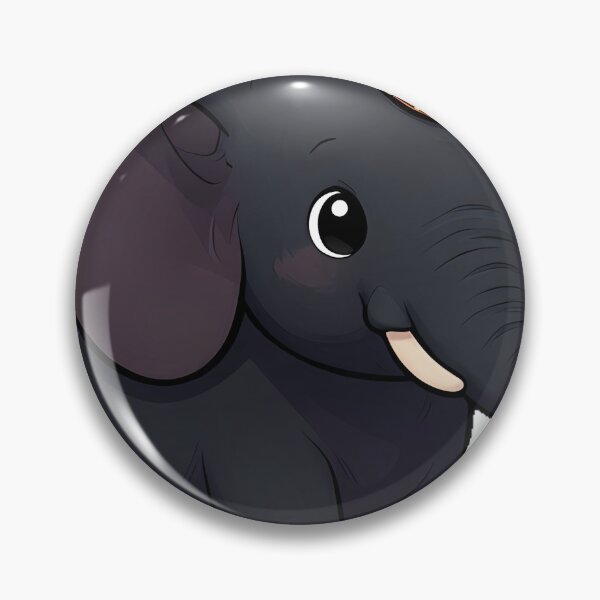 Item preview, Gothic Black Elephant with Cameo Brooch designed and sold by IllumeInk.