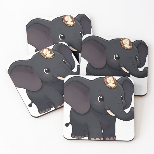 Item preview, Gothic Black Elephant with Cameo Brooch designed and sold by IllumeInk.