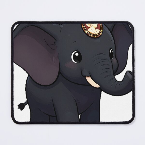 Item preview, Gothic Black Elephant with Cameo Brooch designed and sold by IllumeInk.