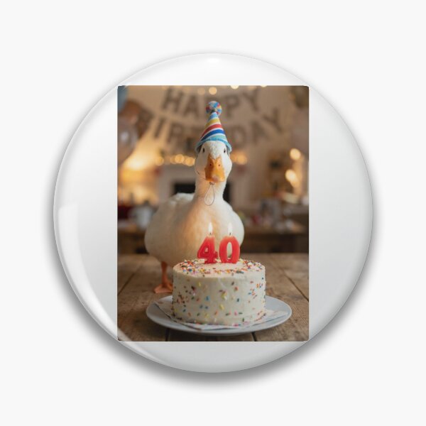 Item preview, Duck 40th birthday cute adorable cake party baby kawaii designed and sold by CheeseBlueprint.