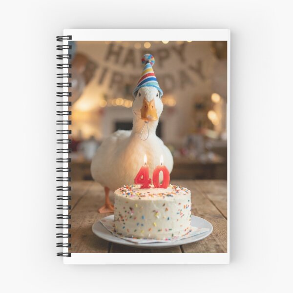 Item preview, Duck 40th birthday cute adorable cake party baby kawaii designed and sold by CheeseBlueprint.