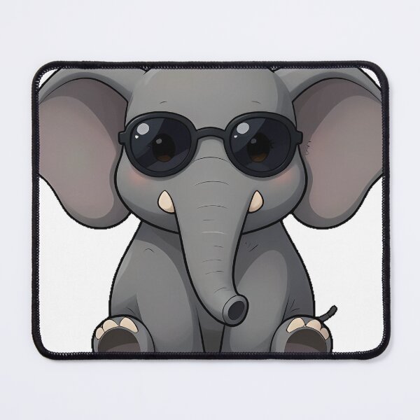Item preview, Cute Elephant with Round Sunglasses designed and sold by pumsquare.