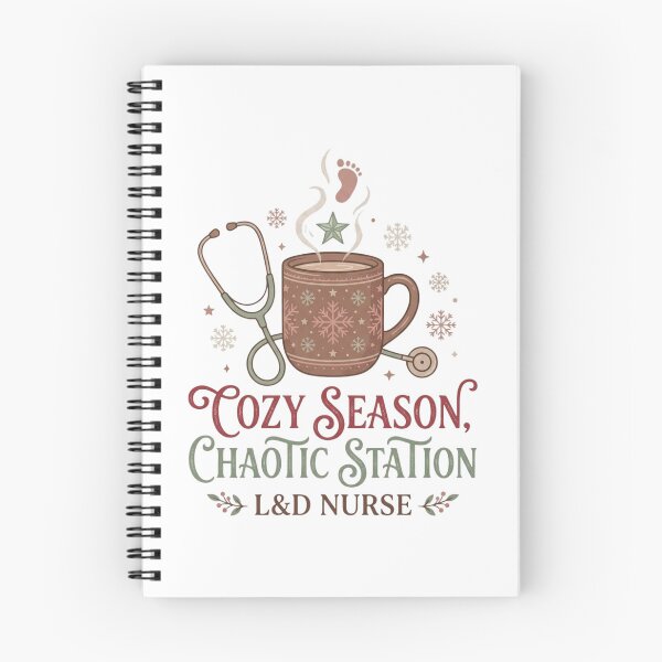 Item preview, Cozy Season Chaotic Station L&D Nurse Holiday Coffee Stethoscope designed and sold by raedattia.