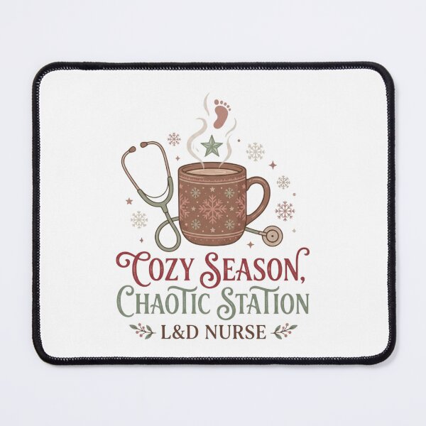 Item preview, Cozy Season Chaotic Station L&D Nurse Holiday Coffee Stethoscope designed and sold by raedattia.
