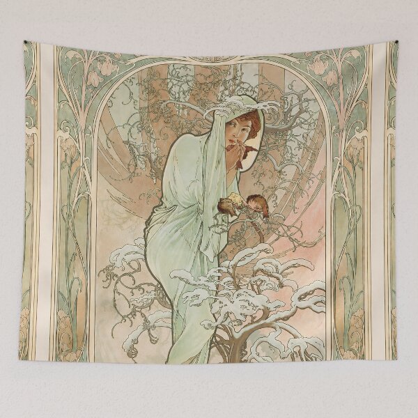 Item preview, Alphonse Mucha Seasons Winter designed and sold by maniacfitness.
