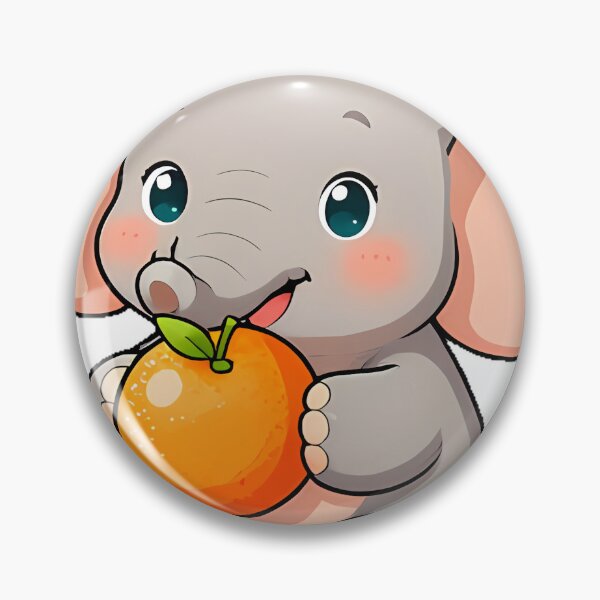 Item preview, Cute Elephant with a Big Juicy Orange designed and sold by pumsquare.