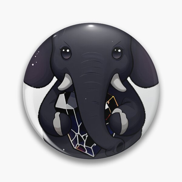 Item preview, Gothic Black Elephant with Obsidian Crystal designed and sold by IllumeInk.