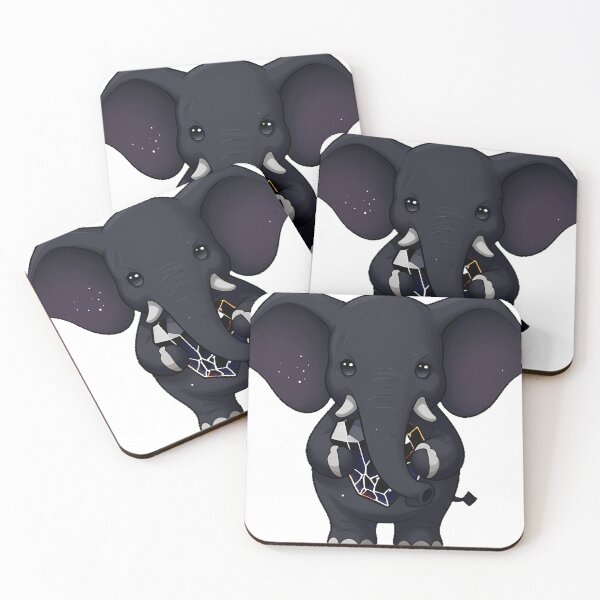 Item preview, Gothic Black Elephant with Obsidian Crystal designed and sold by IllumeInk.