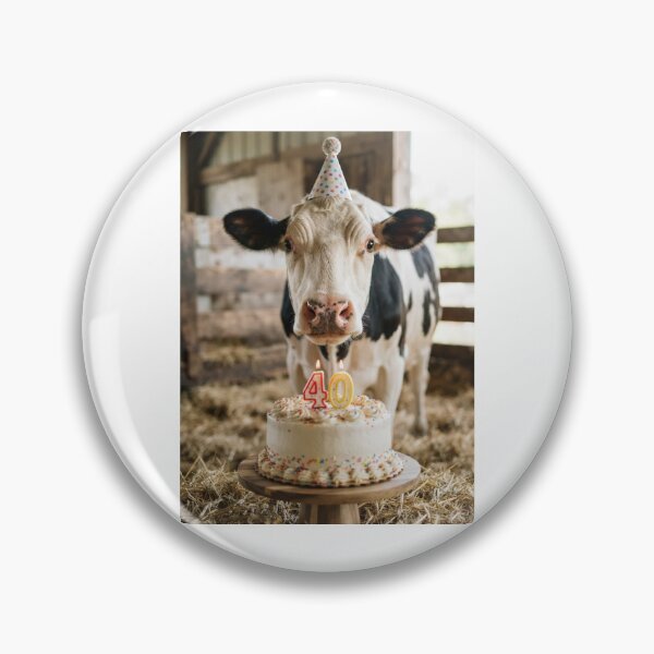 Item preview, Cow 40th birthday cute adorable cake party baby kawaii designed and sold by CheeseBlueprint.