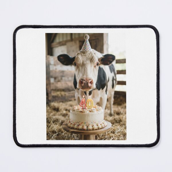 Item preview, Cow 40th birthday cute adorable cake party baby kawaii designed and sold by CheeseBlueprint.