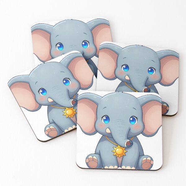 Item preview, Cute Elephant with a Golden Sun Pendant designed and sold by pumsquare.