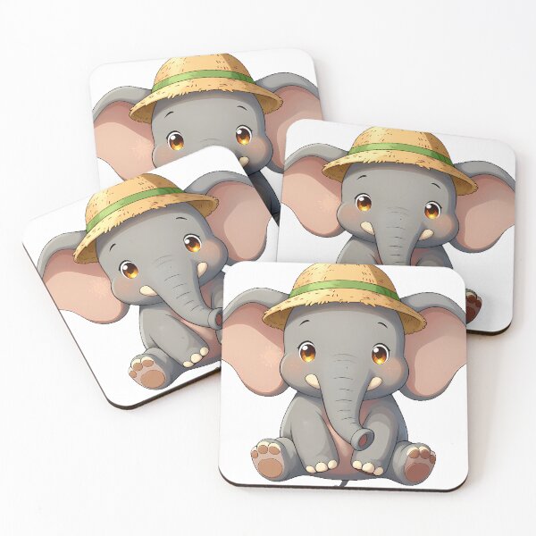 Item preview, Cute Elephant with Straw Bucket Hat designed and sold by pumsquare.