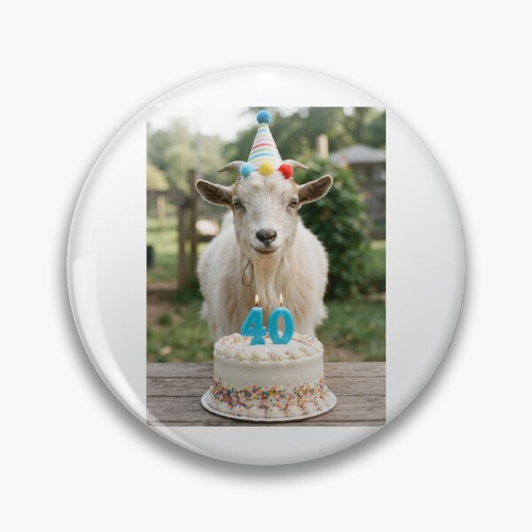 Item preview, Goat 40th birthday cute adorable cake party baby kawaii designed and sold by CheeseBlueprint.
