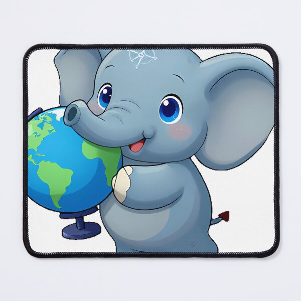 Item preview, Cute Elephant with a Small Globe designed and sold by pumsquare.